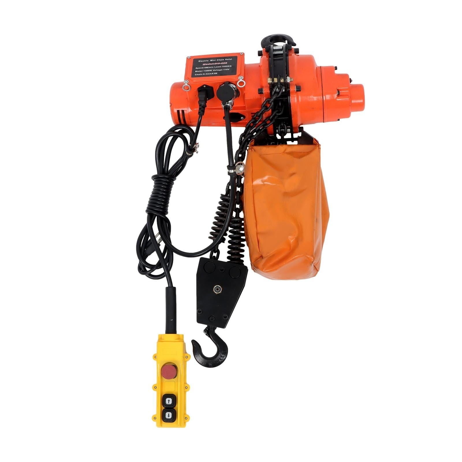 2200lbs Electric Chain Hoist Single Phase Crane 10ft Lifting for Garage Ceiling