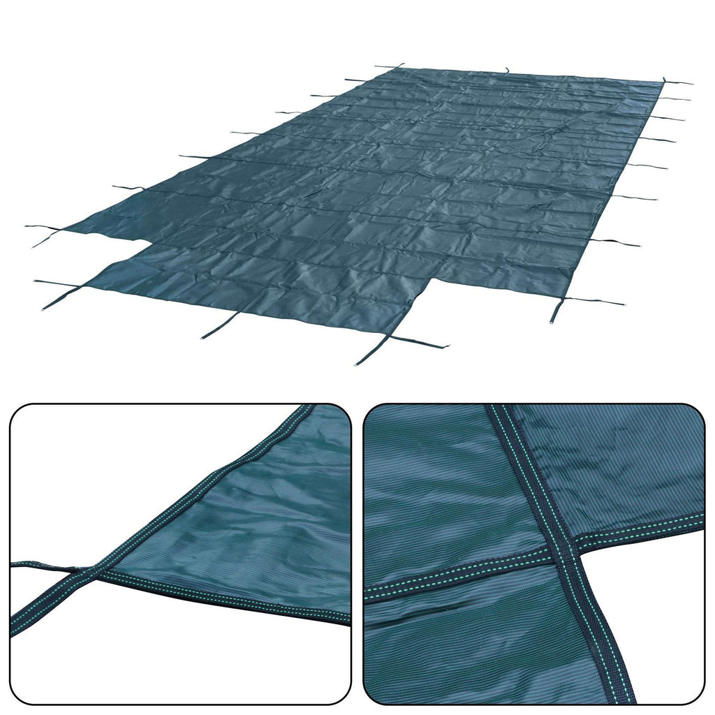 Rectangle Swimming Pool Safety Cover W/ Center Step & Anchors For 20x40FT