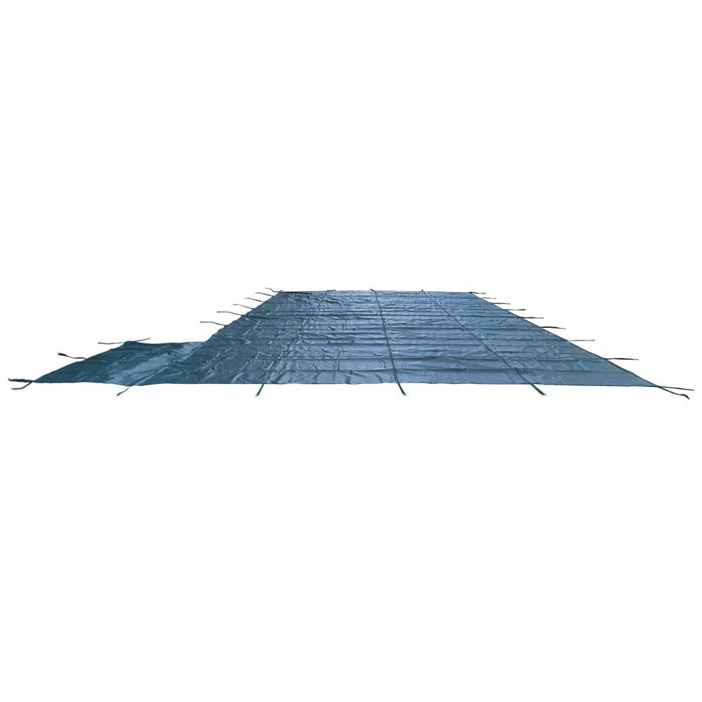 Rectangle Swimming Pool Safety Cover W/ Right Flush & Anchors For 18x36FT Green