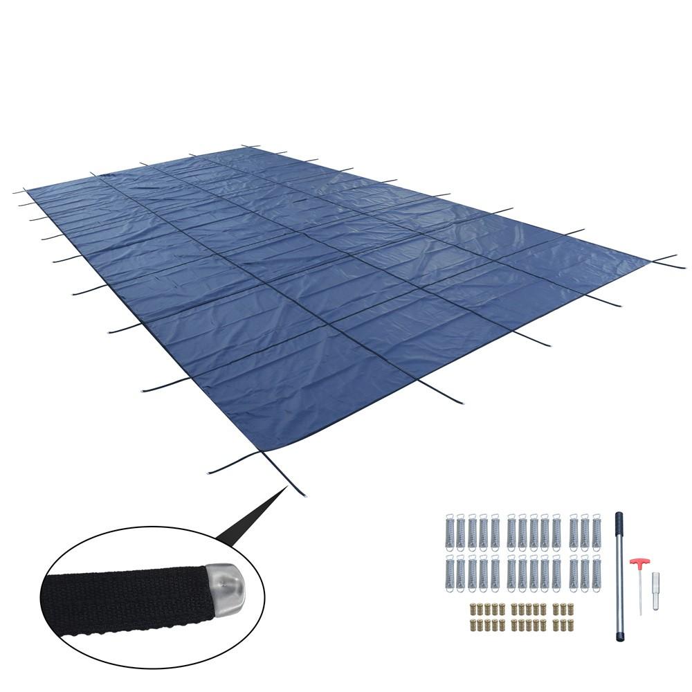 20' x 38' Inground Pool Safety Cover For 18 x 36 ft Winter Pool Cover Blue Mesh