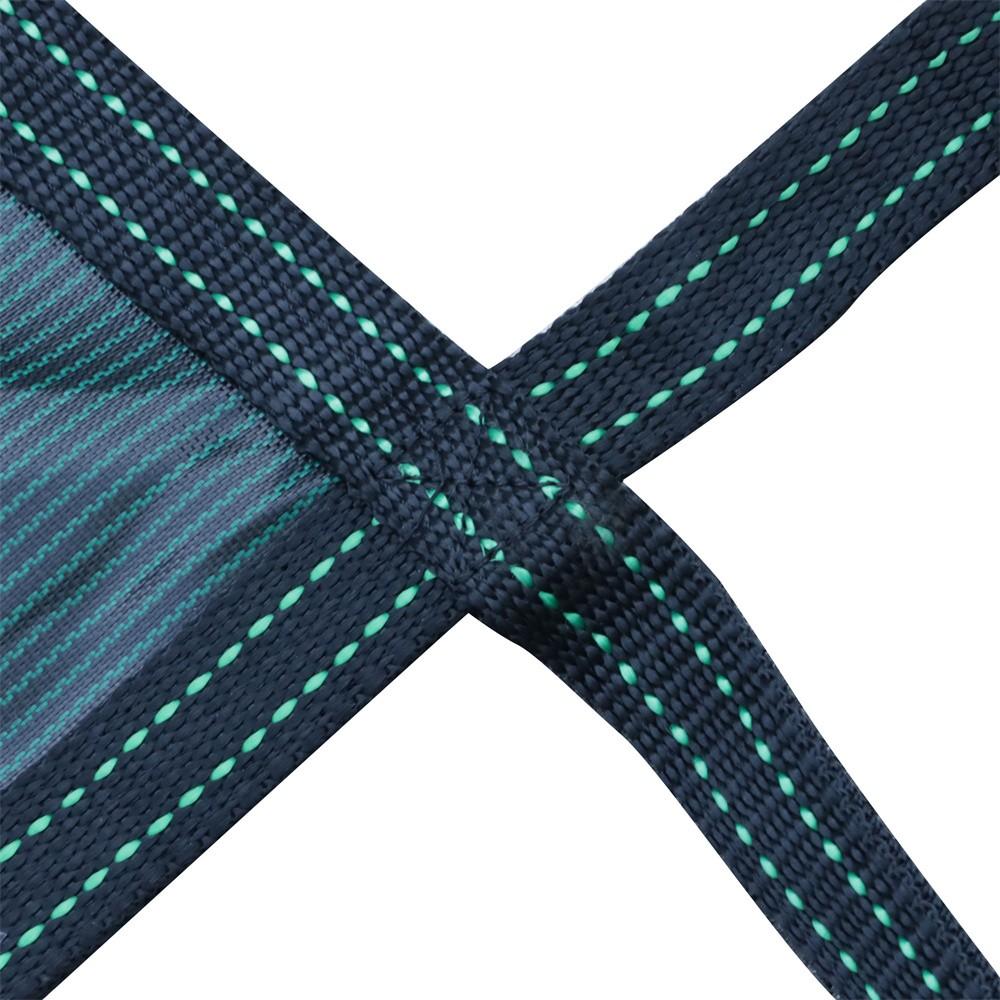 Green Mesh Pool Safety Cover For 16x32 ft Rectangle with 4x8ft Center End Step