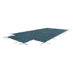 Green Mesh Pool Safety Cover For 16x32 ft Rectangle with 4x8ft Center End Step