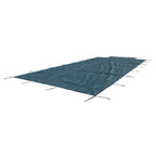 Green Mesh Pool Safety Cover For 16x32 ft Rectangle with 4x8ft Center End Step