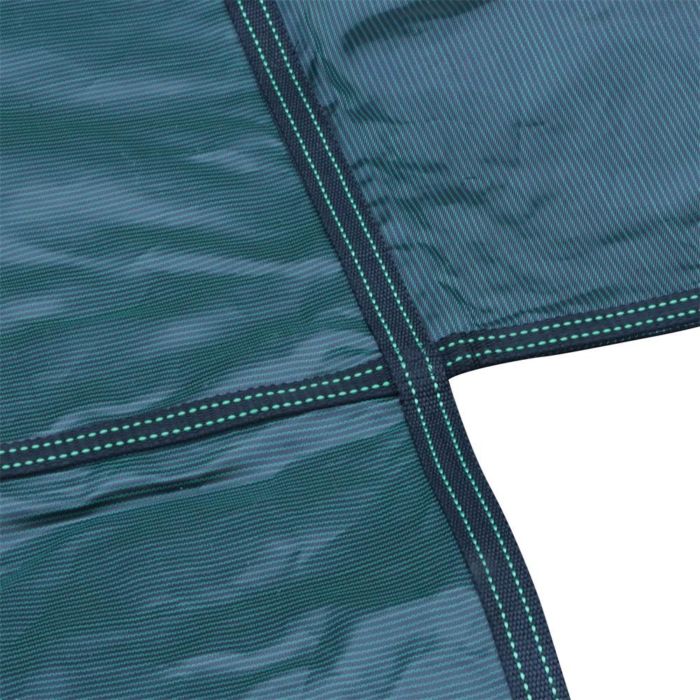 Green Mesh Pool Safety Cover For 16x32 ft Rectangle with 4x8ft Center End Step