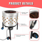 120V Chicken Plucker Machine Feather Plucker Stainless Steel Drum 280RPM Motor