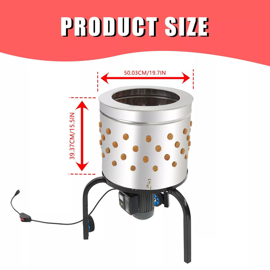Chicken Plucker Machine Feather Plucker Stainless Steel Drum 280RPM 120V 60Hz