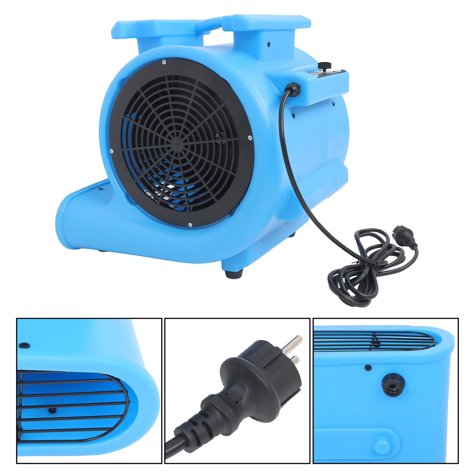 3 Speed Air Mover Carpet Dryer 1 HP 4000 CFM Floor Blower Carpet Drying Fan