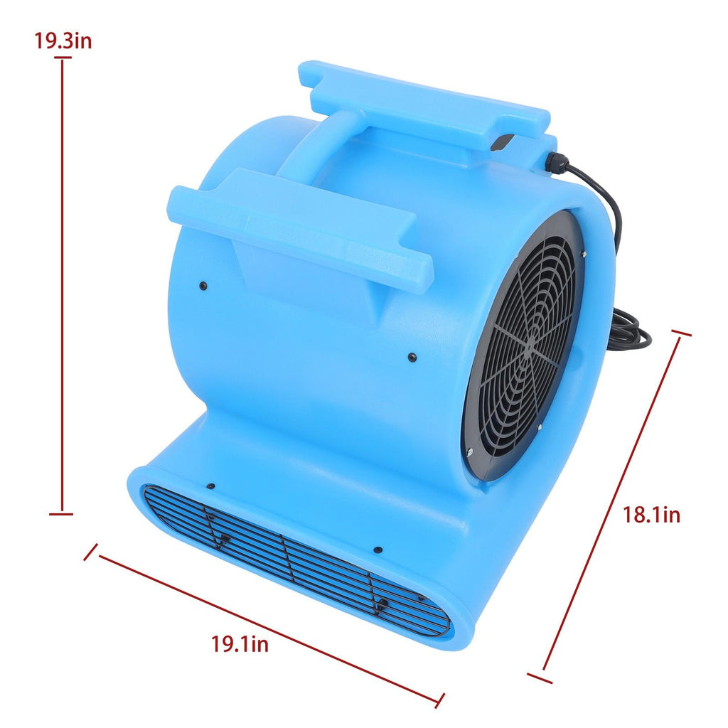 3 Speed Air Mover Carpet Dryer 1 HP 4000 CFM Floor Blower Carpet Drying Fan