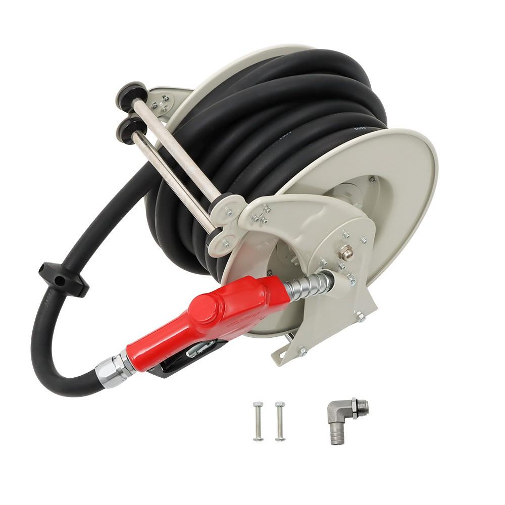 300PSI 1" × 50FT Diesel Hose Reel Fuel Hose Reel with Fueling Nozzle Retractable