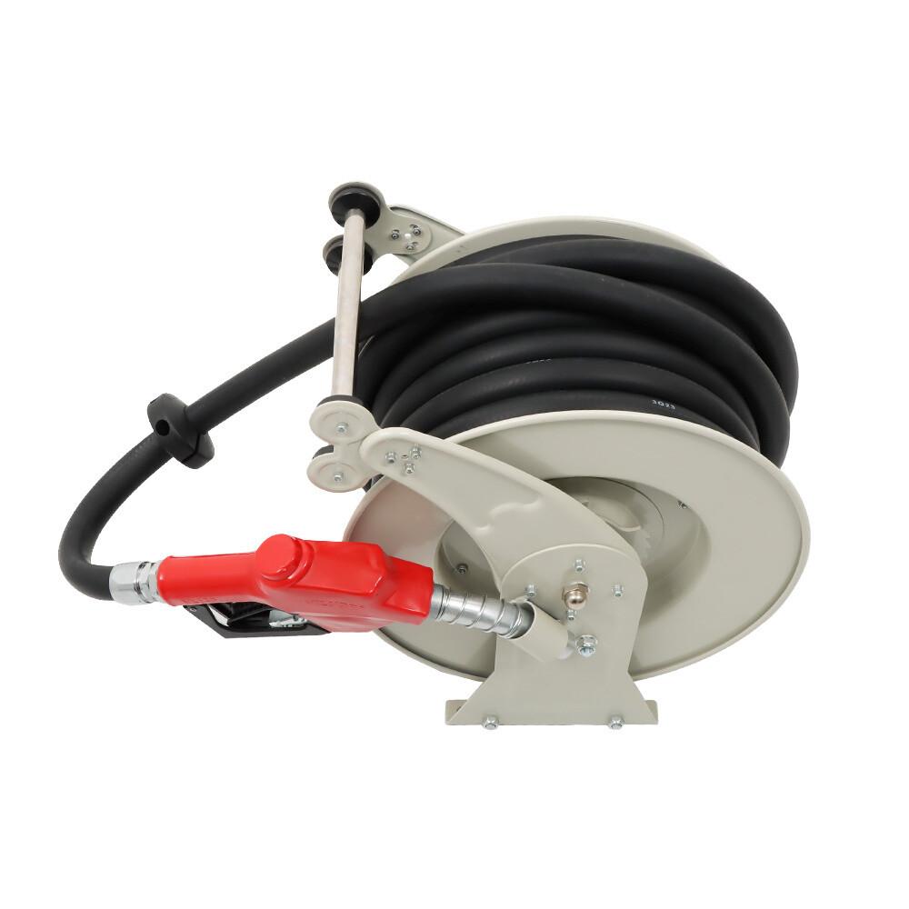 1" × 50FT Diesel Hose Reel Fuel Hose Reel with Fueling Nozzle Retractable Hose