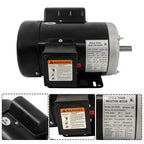1HP Single Phase 230/115 Volt 1800 RPM General Purpose Electric Motor