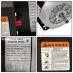 1HP Single Phase 230/115 Volt 1800 RPM General Purpose Electric Motor
