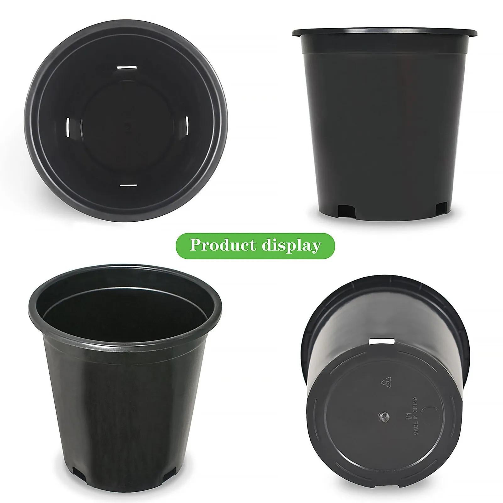 10 Pack 25 Gallon Large Premium Nursery Pot Root Garden Container Black Plastic