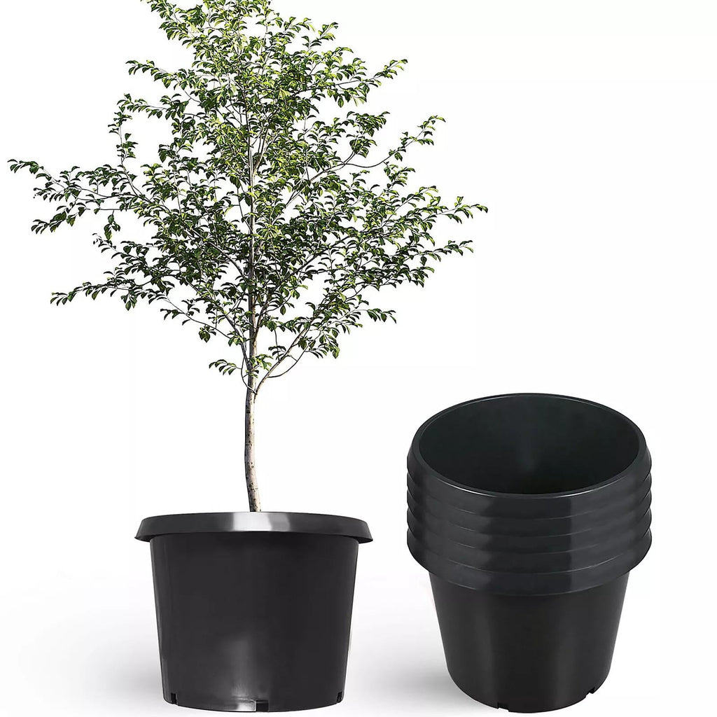 10 Pack 25 Gallon Large Premium Nursery Pot Root Garden Container Black Plastic
