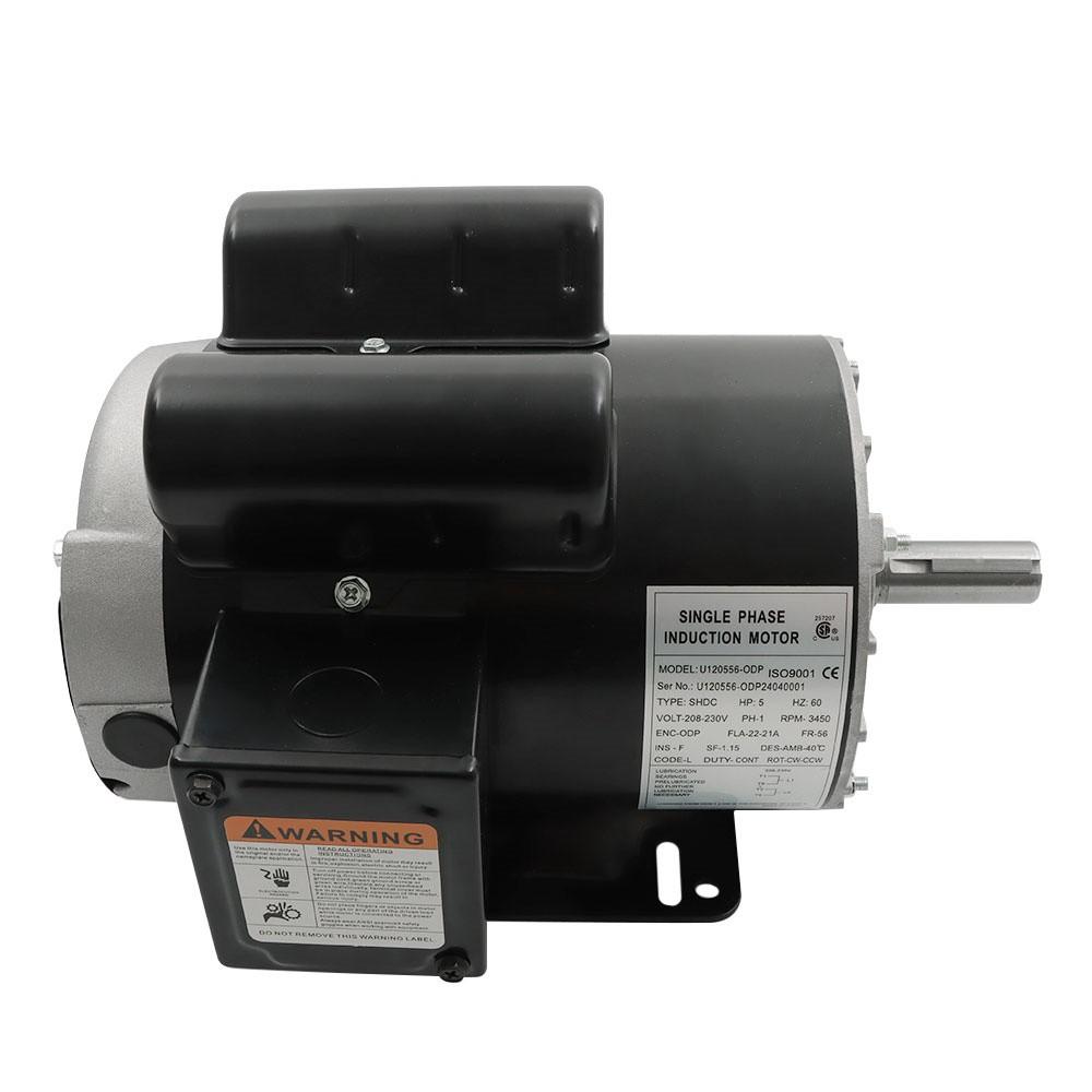 5 HP Compressor Duty Electric Motor Single Phase 3450RPM 5/8" Shaft 208V-230V