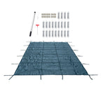 Inground Pool Safety Cover Winter Pool Cover 16'x30' W/ Anchor Tools For 14'x28'