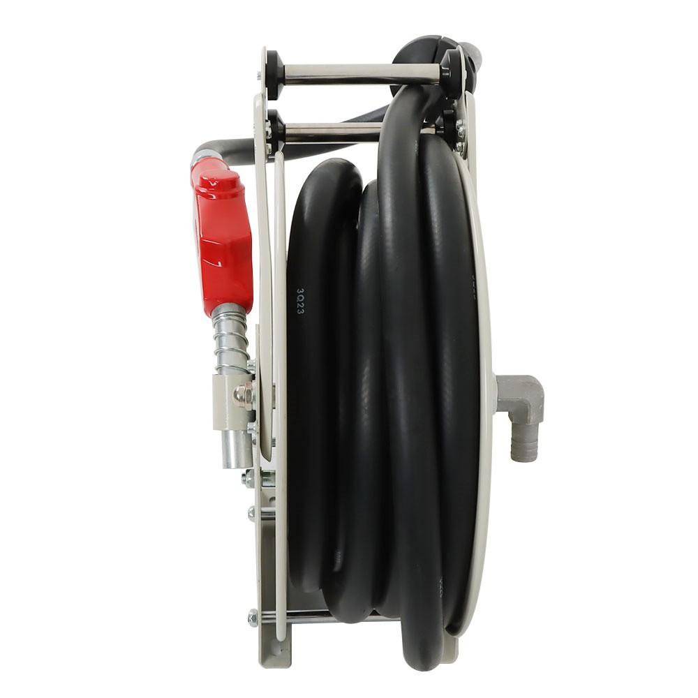 33' × 1" Fuel Hose Reel With Auto Refueling Gun Retractable Diesel Hose Reel
