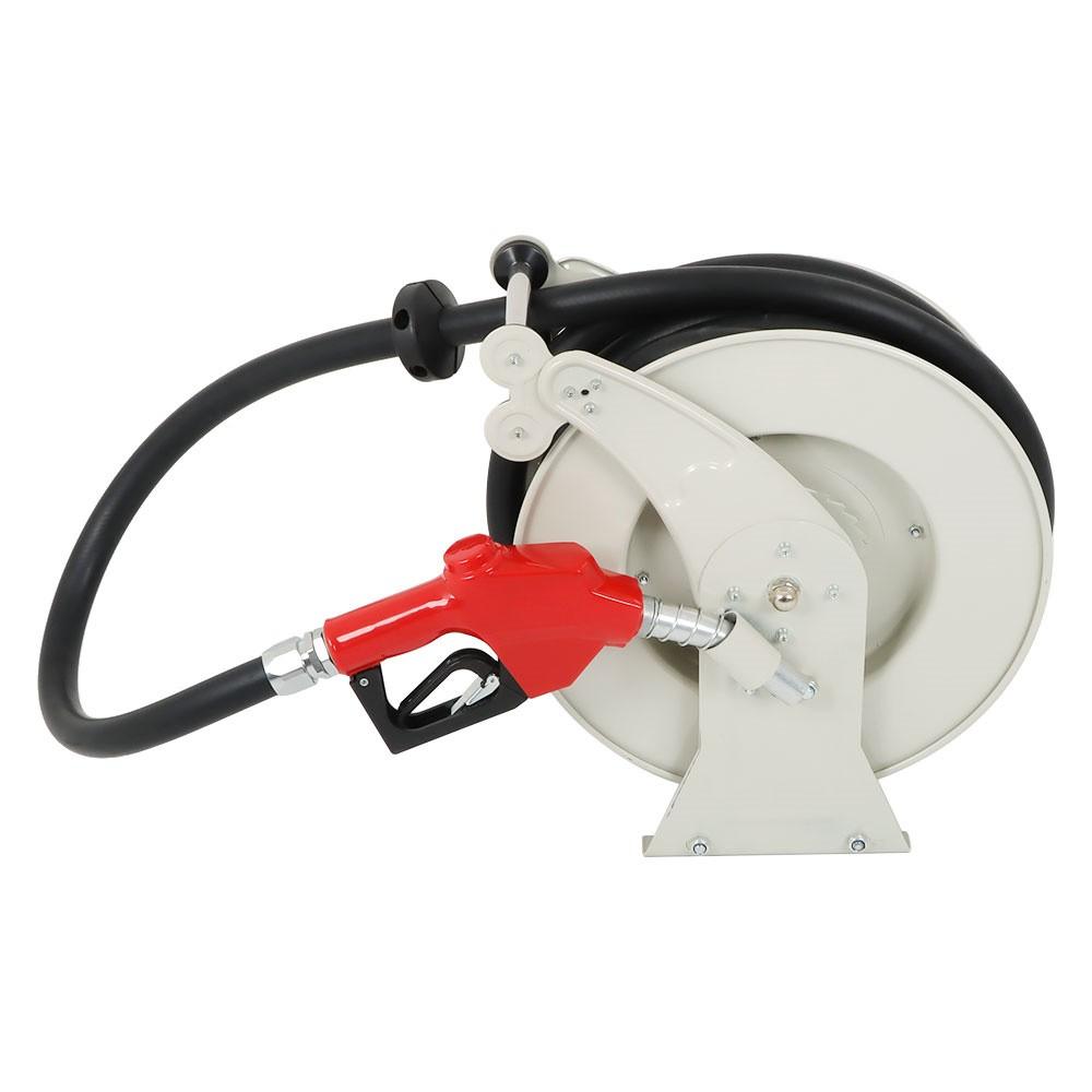 33' × 1" Fuel Hose Reel With Auto Refueling Gun Retractable Diesel Hose Reel