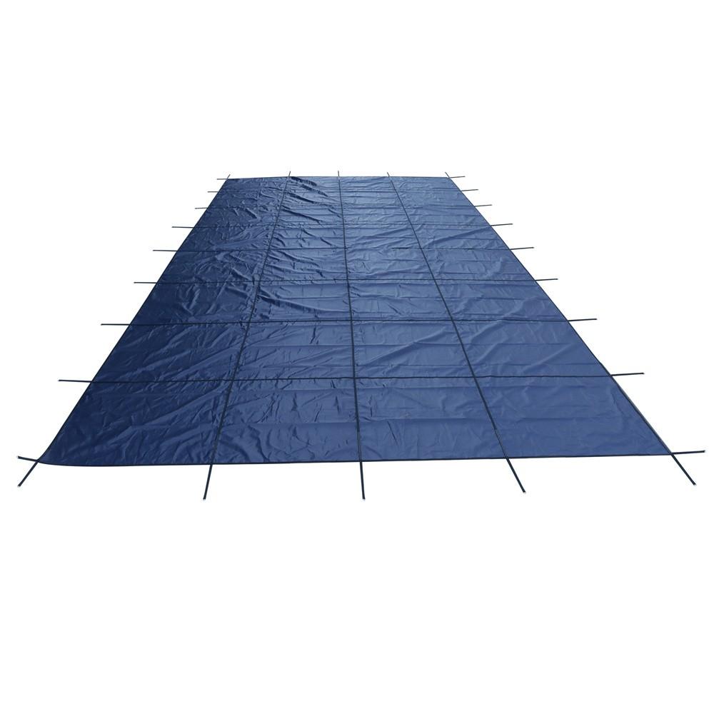 Inground Pool Safety Cover For 14' x 28' Blue Mesh For Backyard Yard  W/ Anchor
