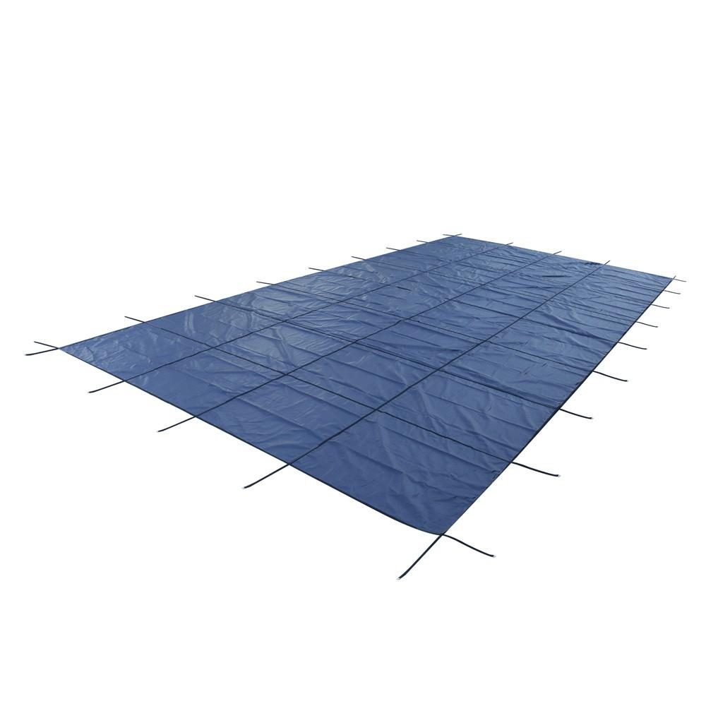 Inground Pool Safety Cover For 14' x 28' Blue Mesh For Backyard Yard  W/ Anchor