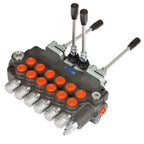 6 Spool 21 GPM 3625 PSI Hydraulic Directional Control Valve SAE With 2 Joysticks