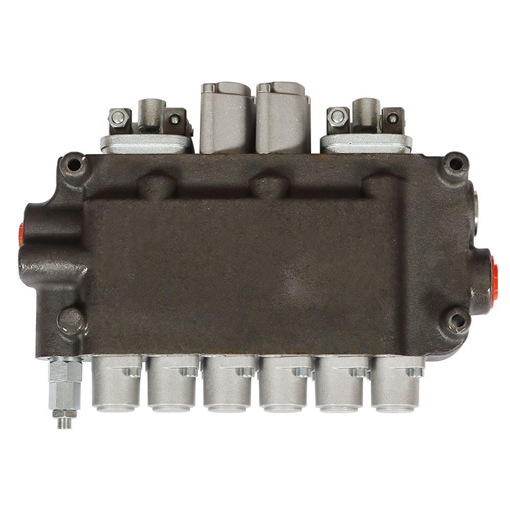 6 Spool 21 GPM 3625 PSI Hydraulic Directional Control Valve SAE With 2 Joysticks