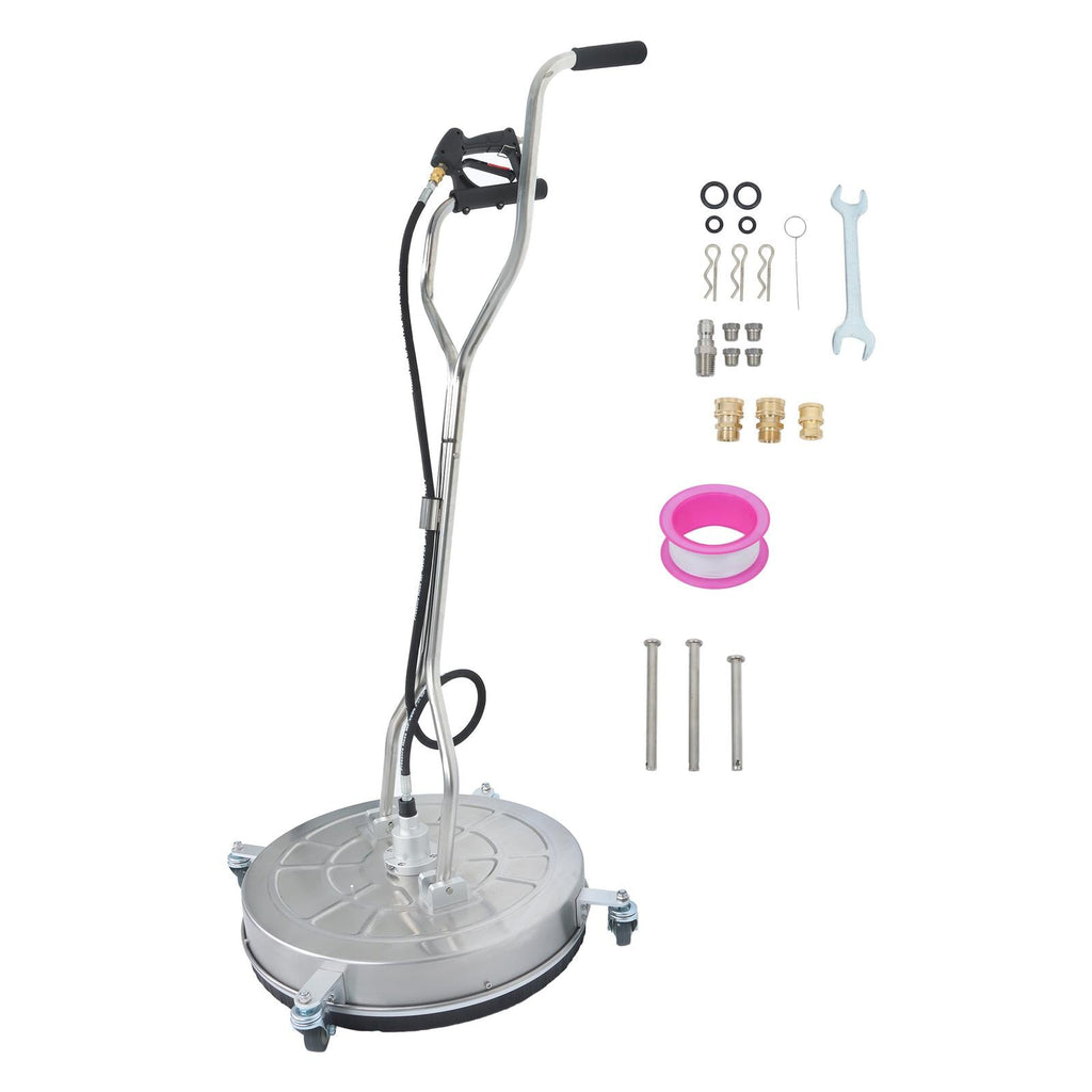 24" Pressure Washer Surface Cleaner Stainless Steel Dual Handle Surface Cleaner
