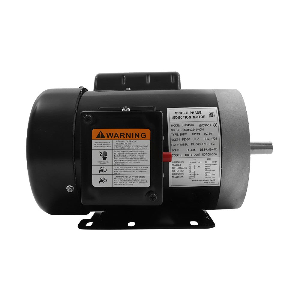 3/4 HP Electric motor 56C Single Phase tefc 115/230 Volt 1800 RPM 56C
