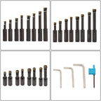 8Pieces Indexable 3/4" Boring Bar Set+3" Boring head R8 Shank Dial Reading 0-100
