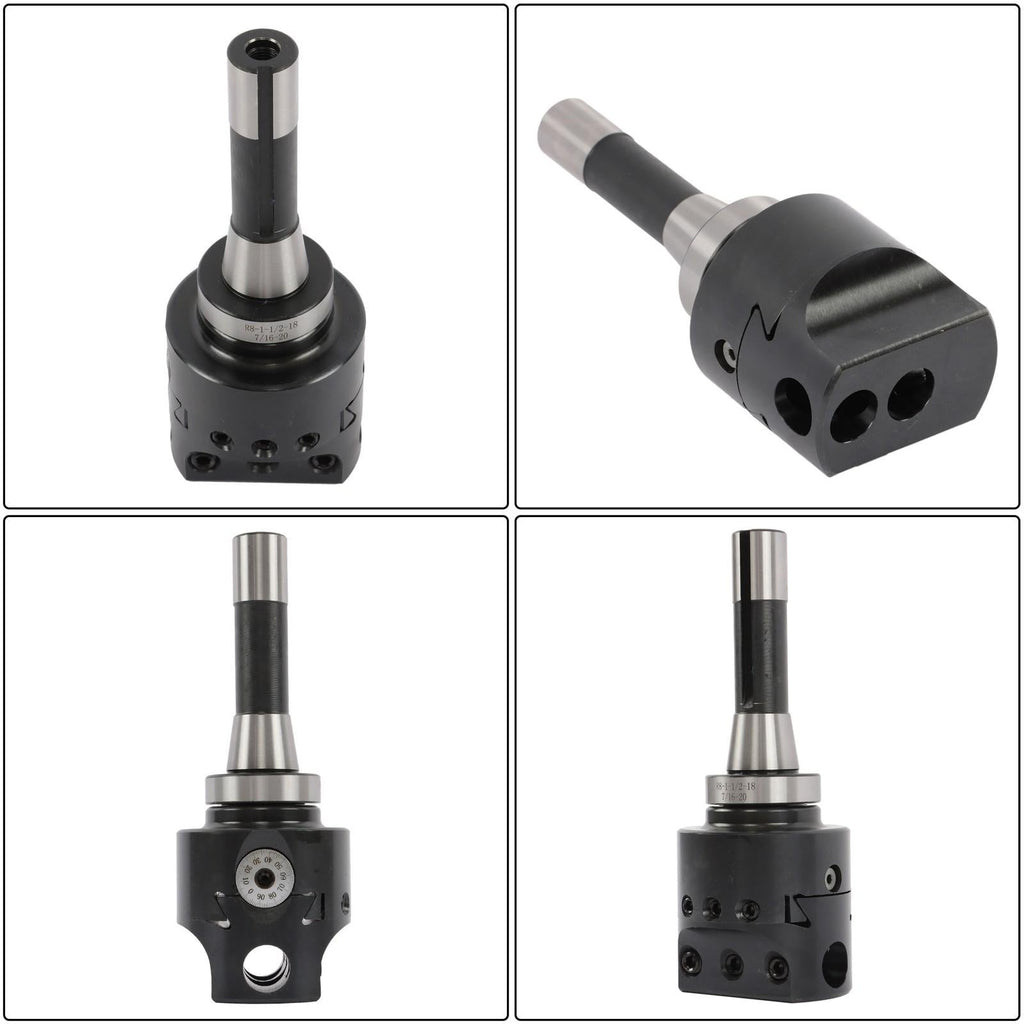 8Pieces Indexable 3/4" Boring Bar Set+3" Boring head R8 Shank Dial Reading 0-100