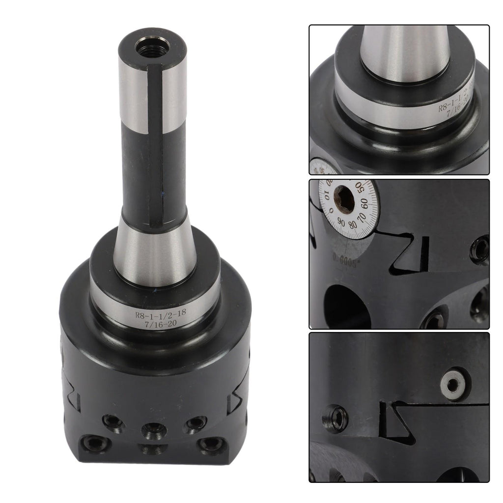 8Pieces Indexable 3/4" Boring Bar Set+3" Boring head R8 Shank Dial Reading 0-100
