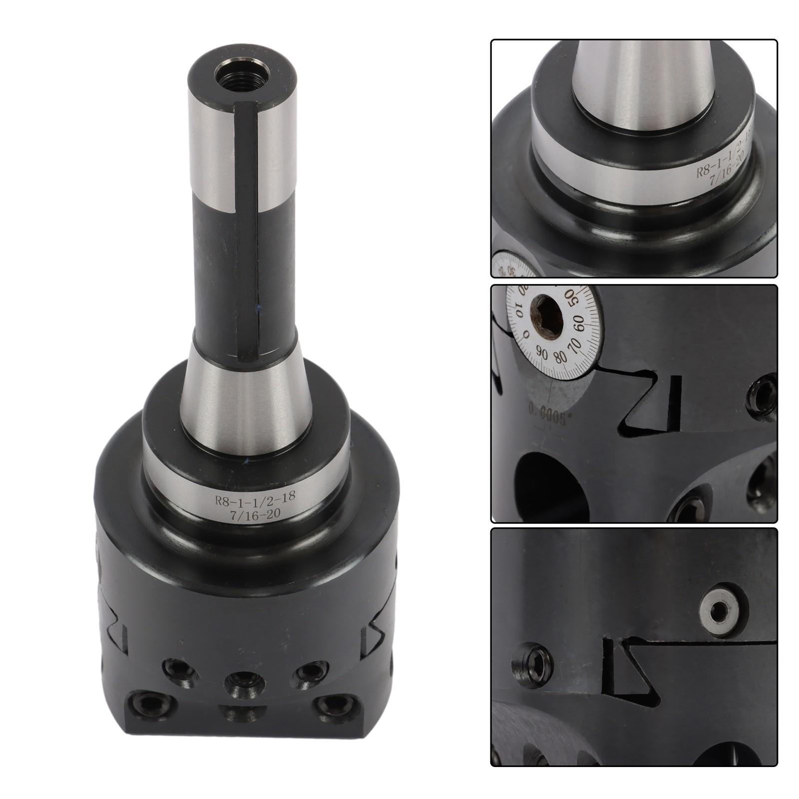 8Pieces Indexable 3/4" Boring Bar Set+3" Boring head R8 Shank Dial Reading 0-100