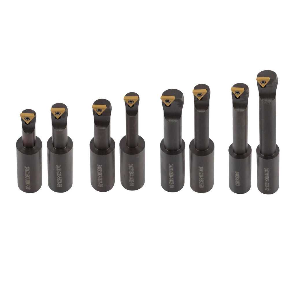 8Pieces Indexable 3/4" Boring Bar Set+3" Boring head R8 Shank Dial Reading 0-100