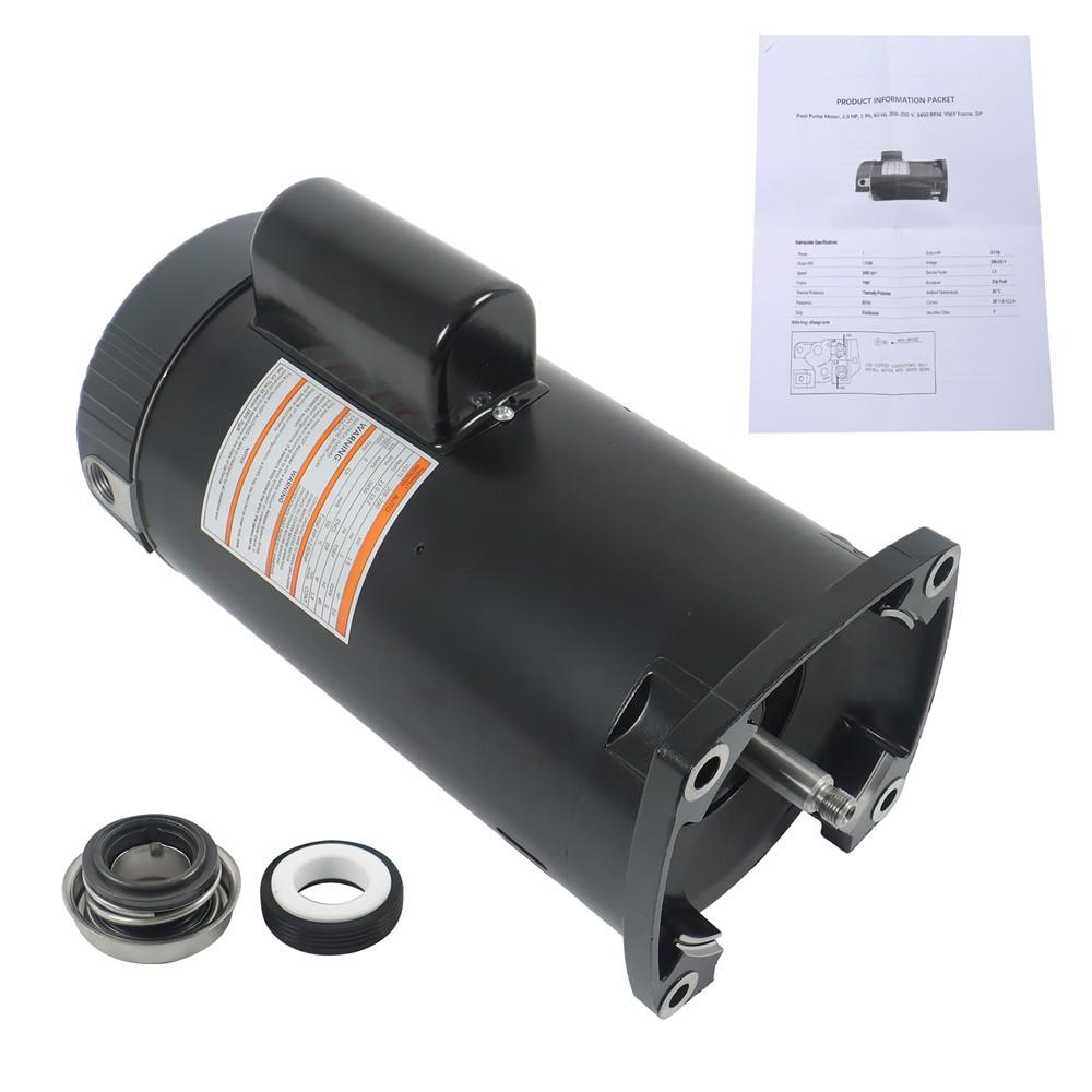 B843 B2843 Square Flange 2HP 3450RPM Single Speed Pool Pump Motor Y56Y Frame