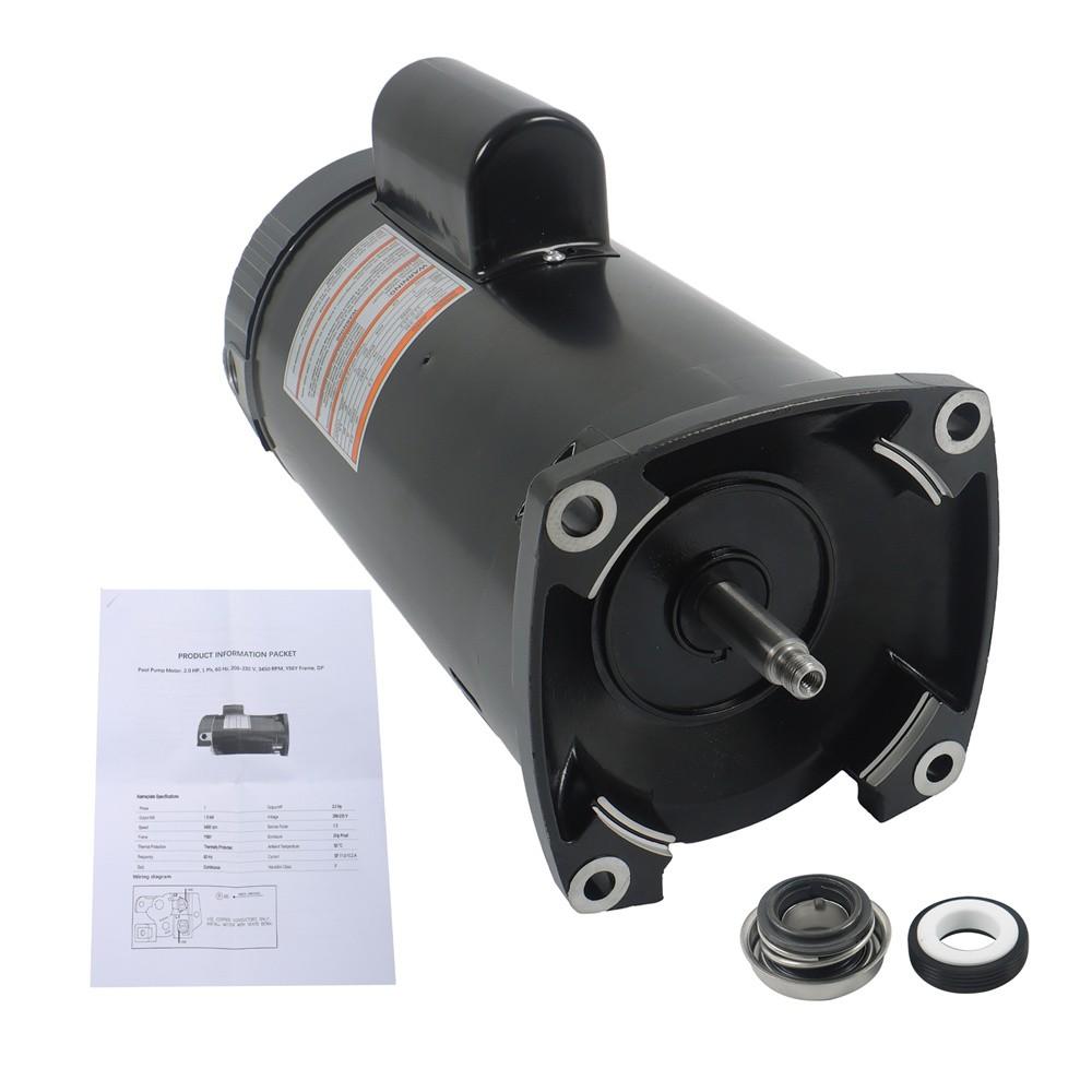 B843 B2843 Square Flange 2HP 3450RPM Single Speed Pool Pump Motor Y56Y Frame