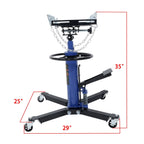 2 Stage Hydraulic Telescoping Jack 1322-1660lbs Capacity w/ 360° Swivel Wheels