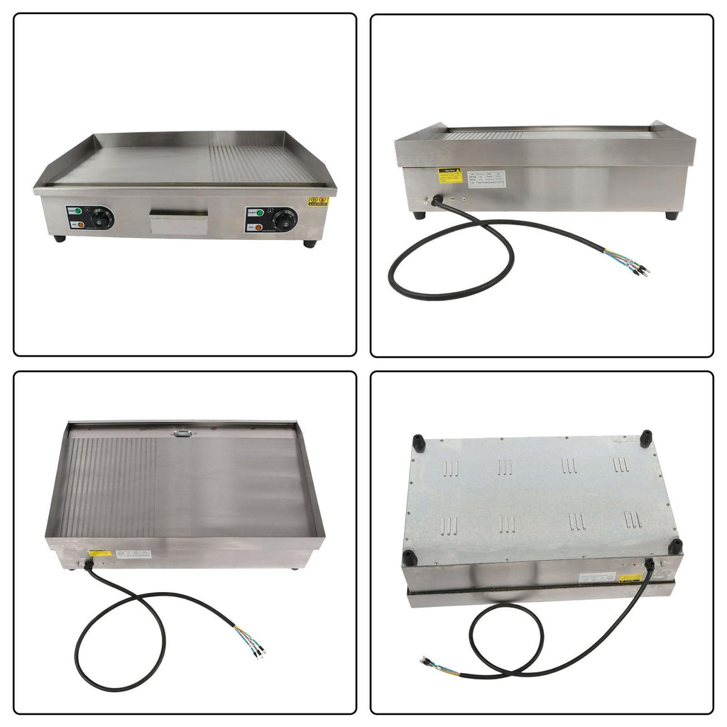 Powerful 3000W Countertop Electric Griddle 30" Cooking Surface 122℉-572℉