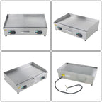 30" Flat Top Electric Grill 3000W Commercial Griddle Stainless Steel Countertop