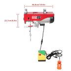 1600W 110V 2200lbs Electric Hoist 328ft Wireless & 14ft Wired Remote Control