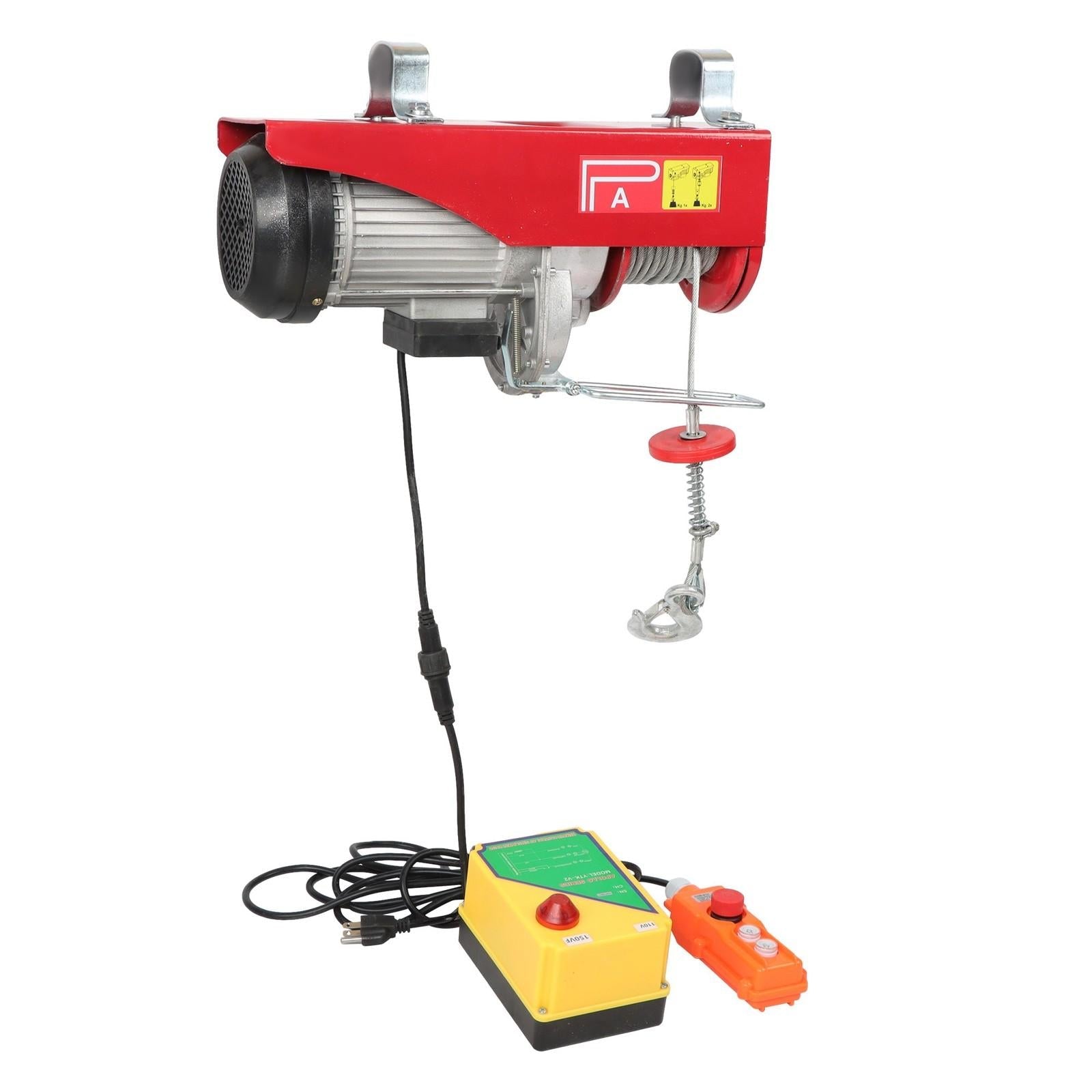 1600W 110V 2200lbs Electric Hoist 328ft Wireless & 14ft Wired Remote Control