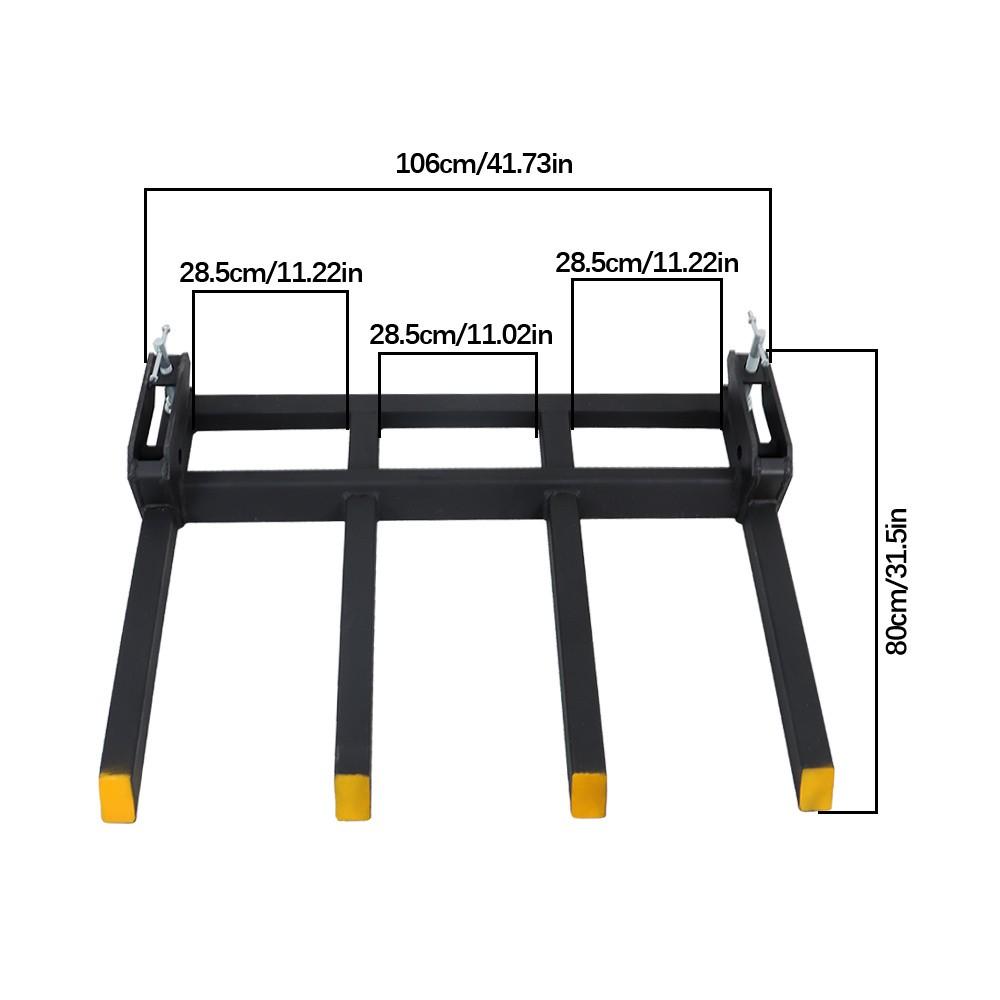 42in Clamp on Heavy Debris Fork Universal 2500lbs for Tractor Skid Steer Buckets