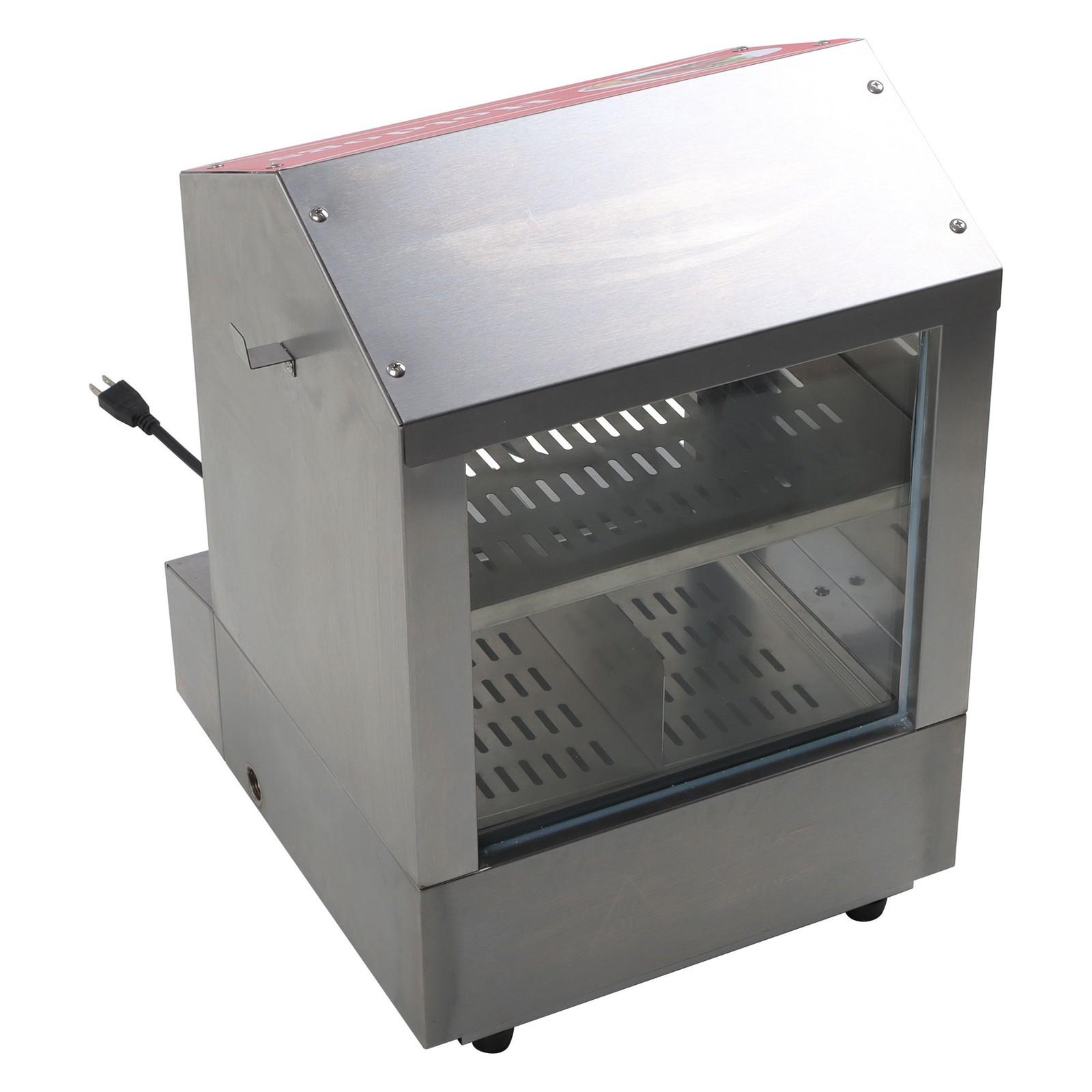 2-Tier Hot Dog Hut Steamer with Precise Temp Control & Bun Warmer 27L