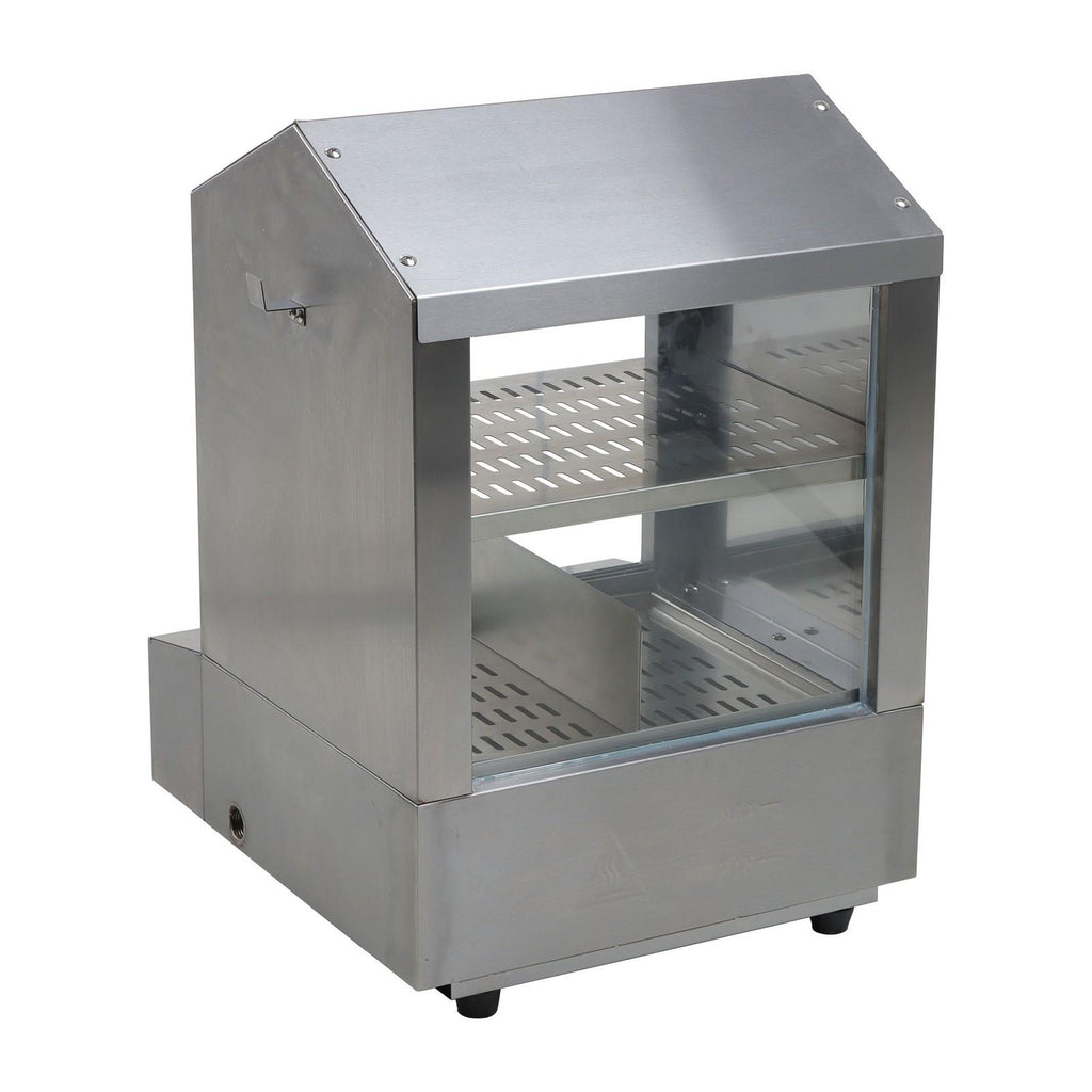 2-Tier Hot Dog Hut Steamer with Precise Temp Control & Bun Warmer 27L