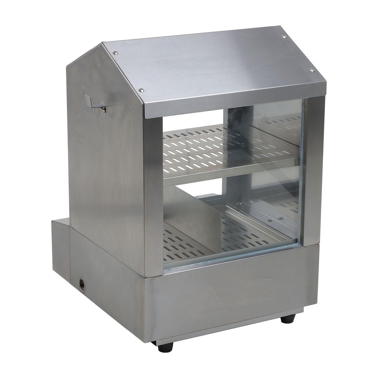 2-Tier Hot Dog Hut Steamer with Precise Temp Control & Bun Warmer 27L
