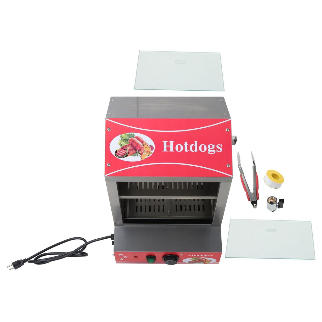 2-Tier Hot Dog Hut Steamer with Precise Temp Control & Bun Warmer 27L