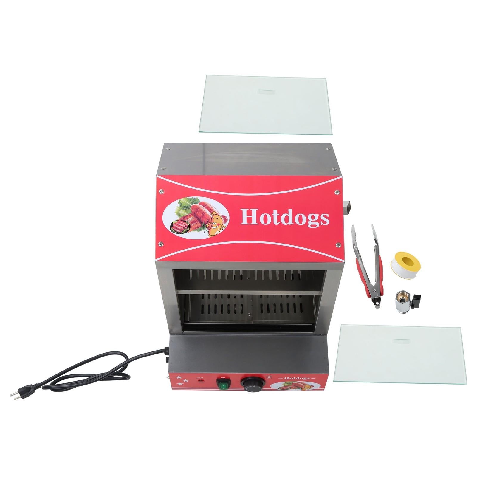 2-Tier Hot Dog Hut Steamer with Precise Temp Control & Bun Warmer 27L