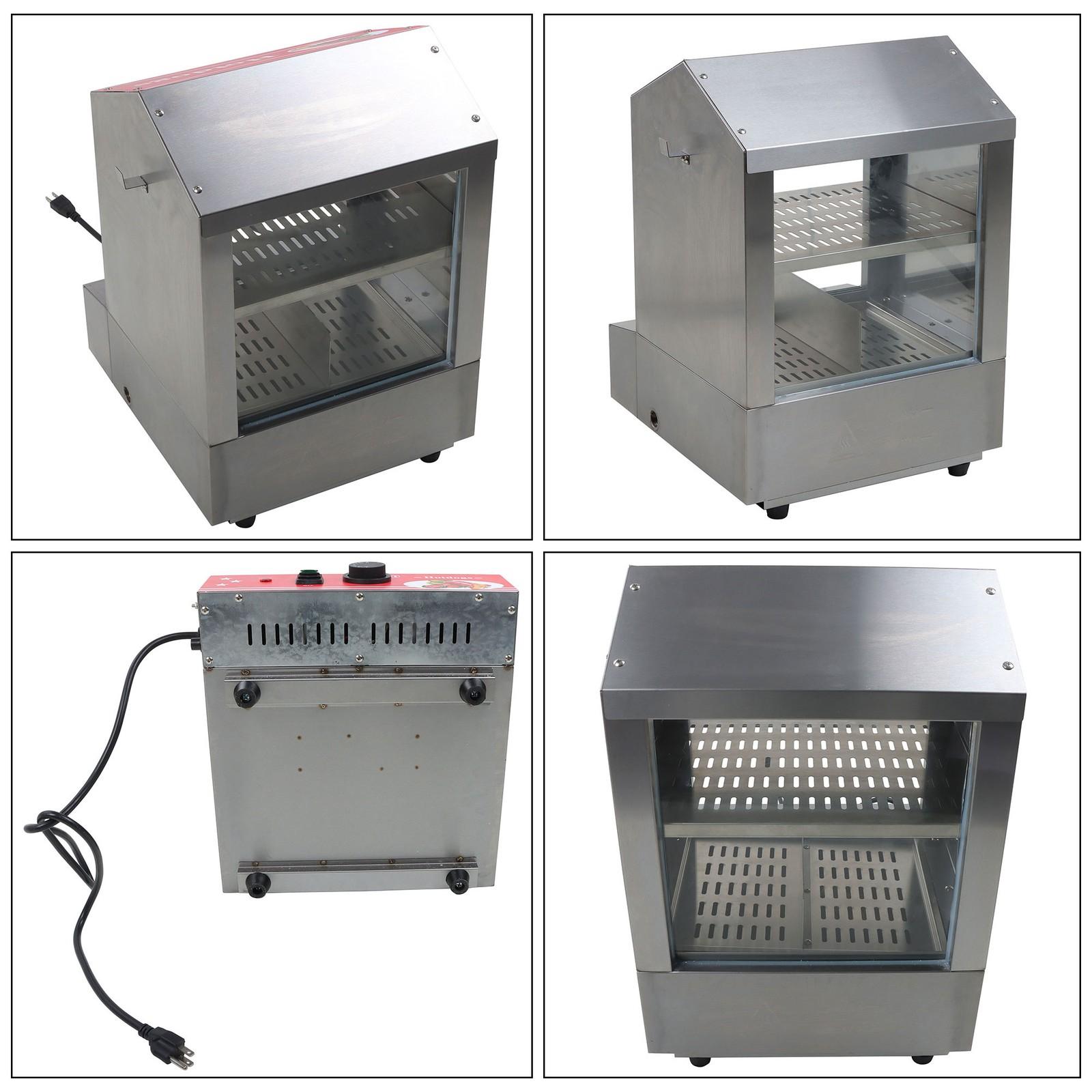 2-Tier Hot Dog Hut Steamer with Precise Temp Control & Bun Warmer 27L