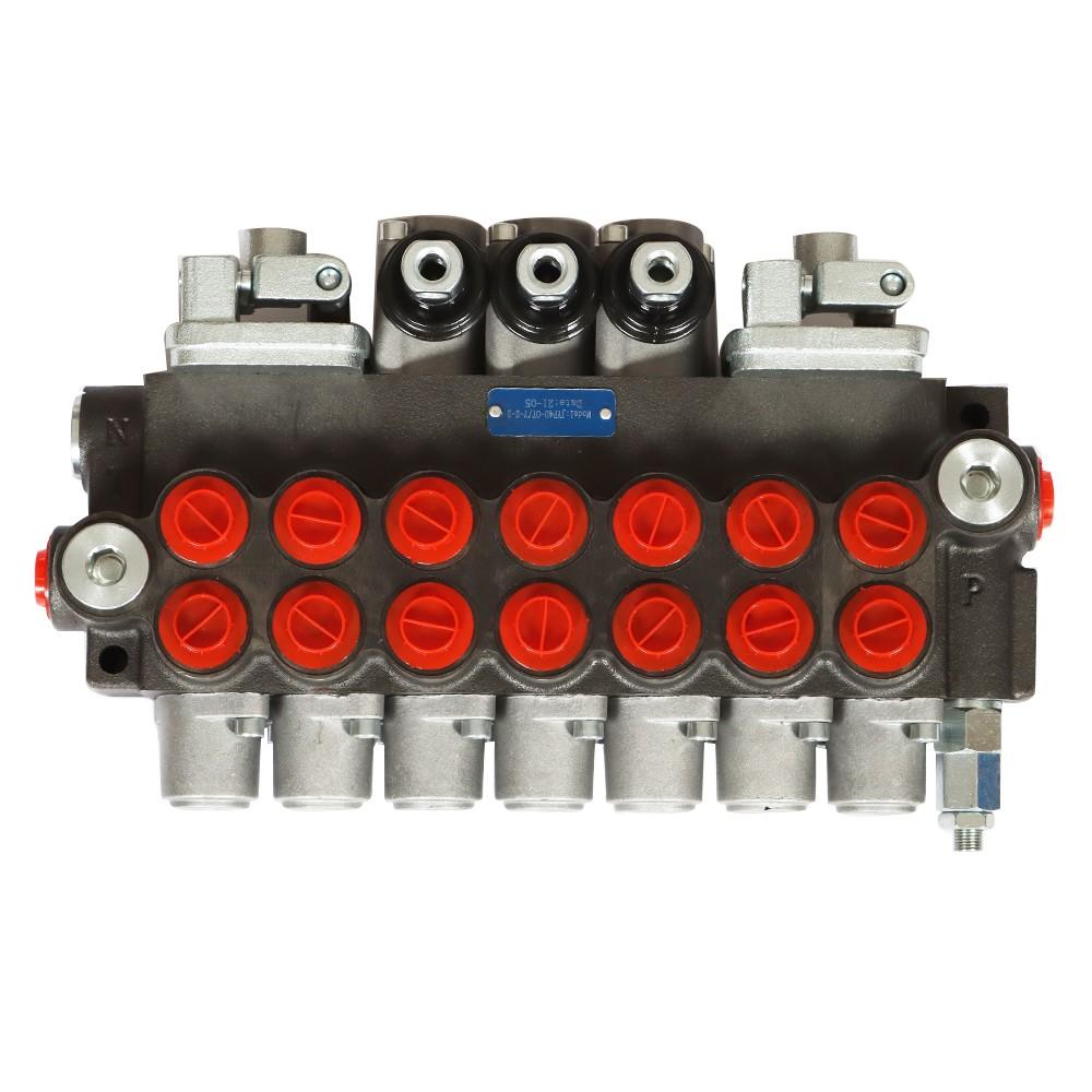 11GPM Hydraulic Directional Control Valve 7Spool 2JOYSTICK 40L BSPP Port