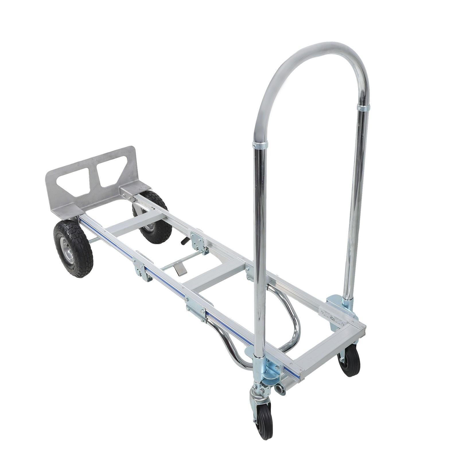 2 In 1 Folding Trolley 1000Lb Aluminum Hand Truck Convertible Folding Dolly Cart