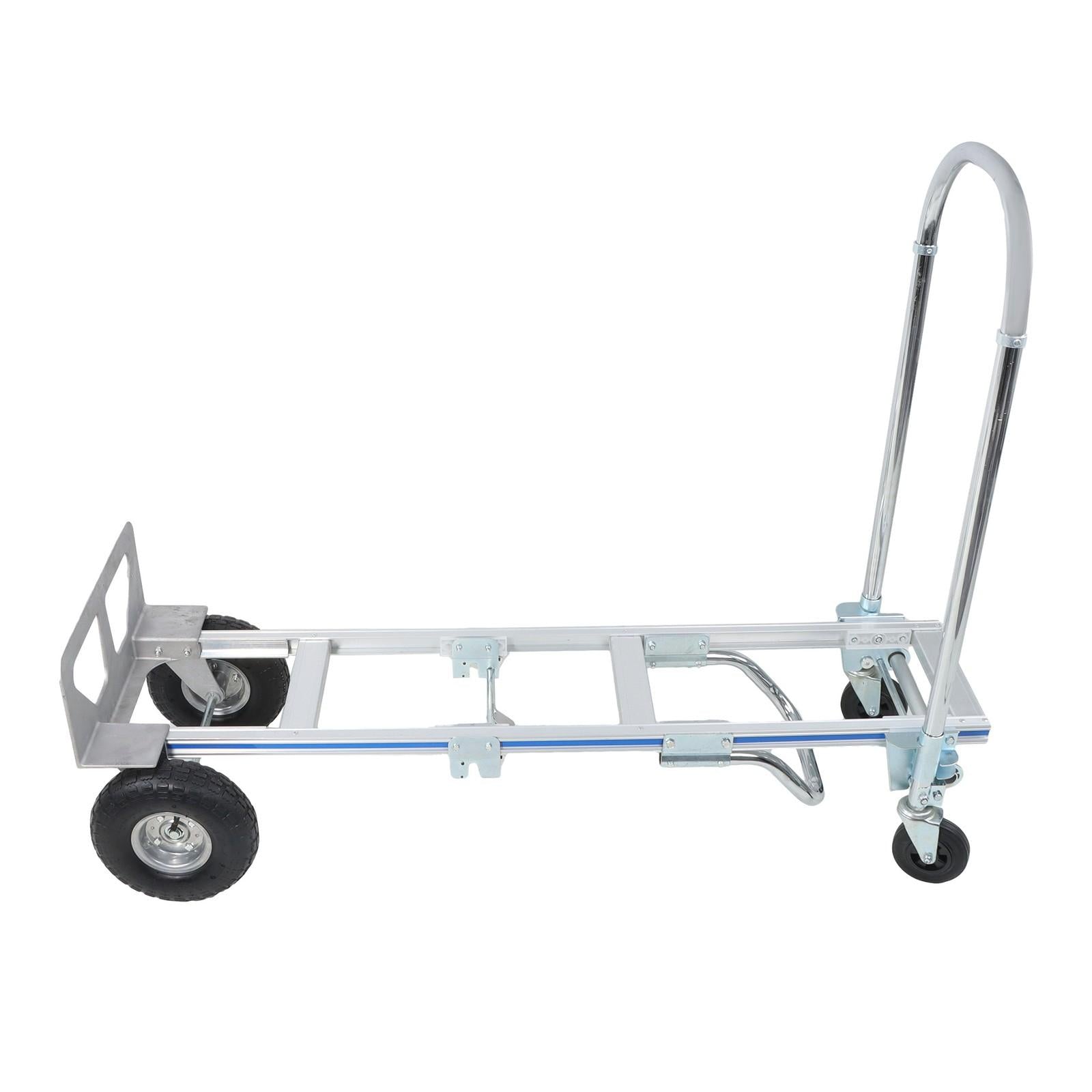 2 In 1 Folding Trolley 1000Lb Aluminum Hand Truck Convertible Folding Dolly Cart